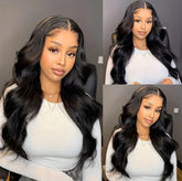 180 Density, Wave Body Lace Front Wigs 4X4 Closed Hair Wigs For Women Black Hair Before Plucking With Baby Hair